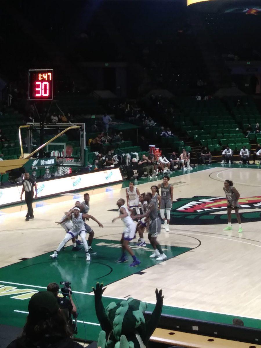UAB and Alcorn State players fight for a rebound | Photo Credit: Caleb Wood