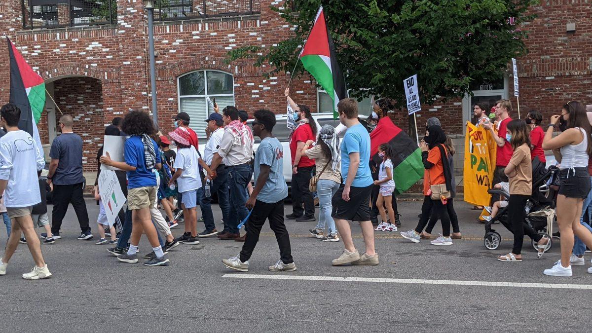 Rally for Palestine held at Railroad Park