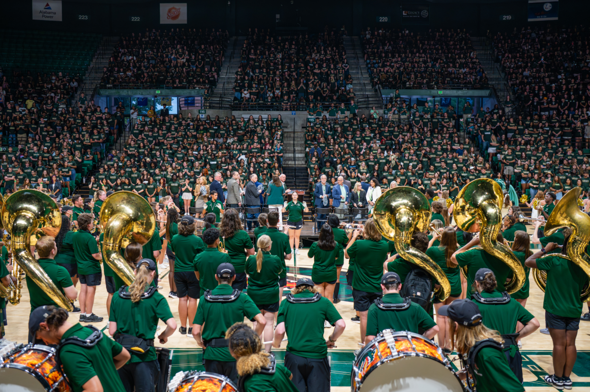 Thousands of students gather for First Year Student Convocation. (Photo Courtesy of UAB Digital Asset Library)
